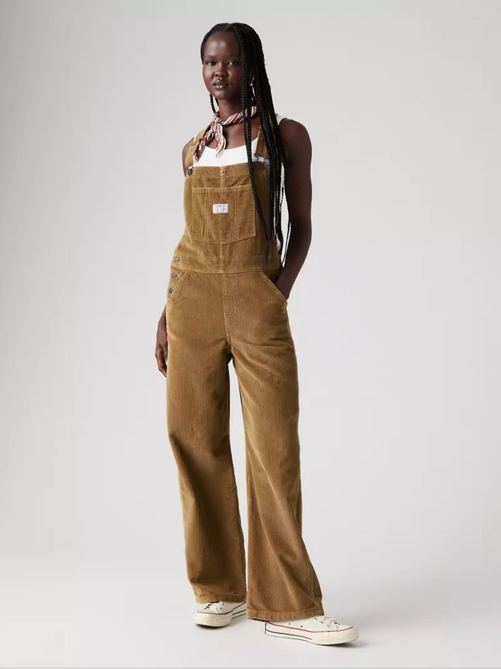 Levi’s Baggy Corduroy Overalls Ermine Tan Women’s XS 100% Cotton